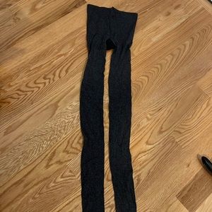Grey Ribbed Tights